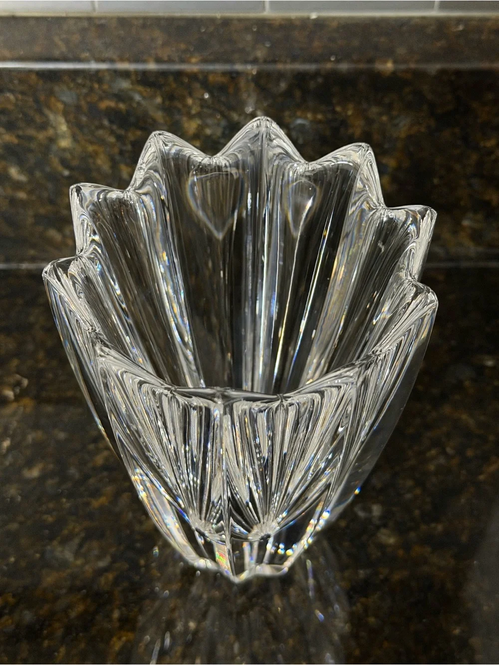 Orrefors Fleur Crystal Vase Jan Johansson | Signed, Made in Sweden | 6” Petite